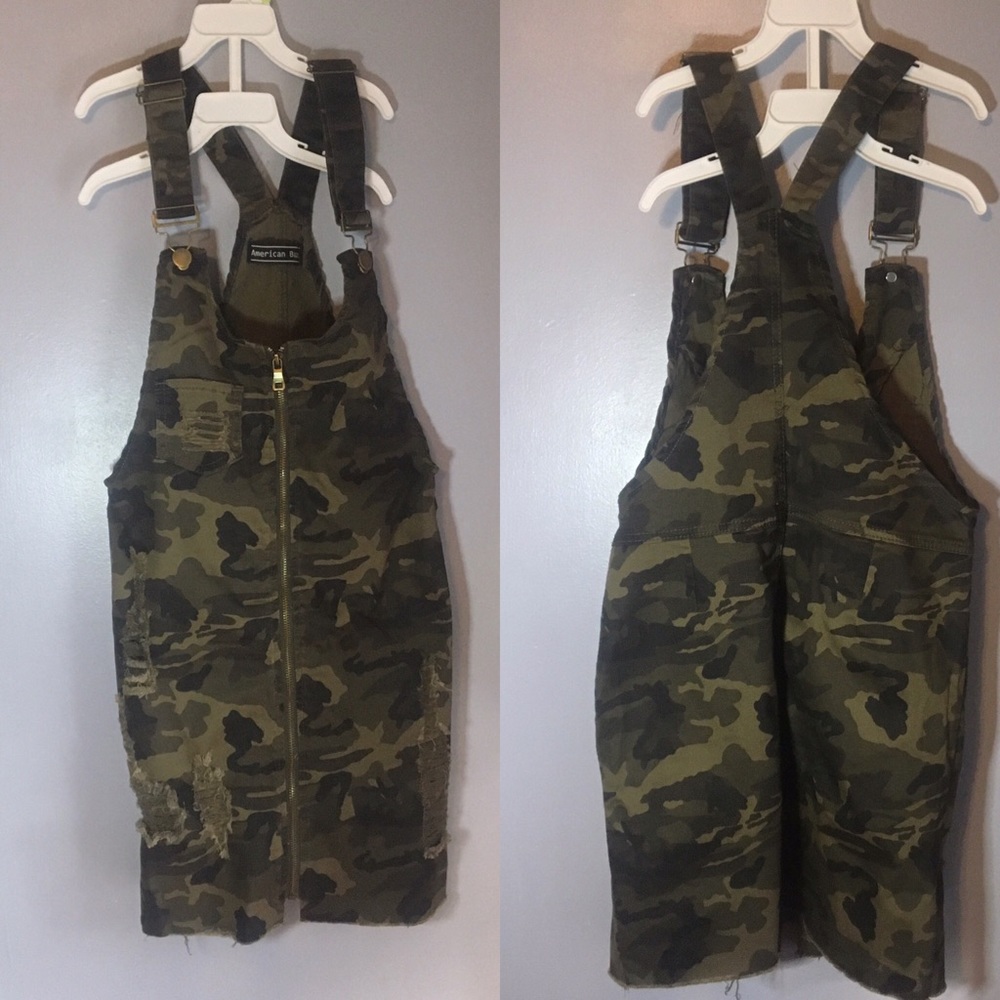 American Bazi Camo Overall Dress Size M